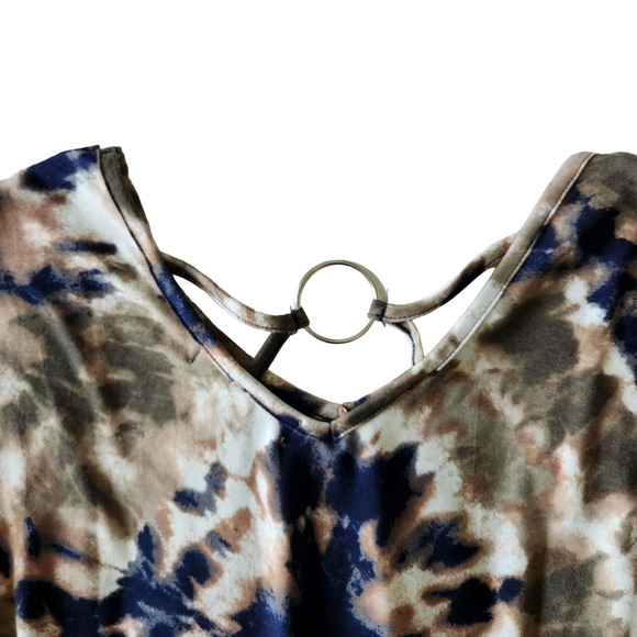 Absolutely Famous Neutral Tie Dye 3/4 Sleeve Top Size Small - Picture 6 of 11